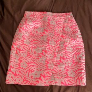J.Crew Pink Floral Pencil Skirt